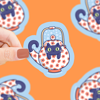 Teapot Kitty - Vinyl Sticker