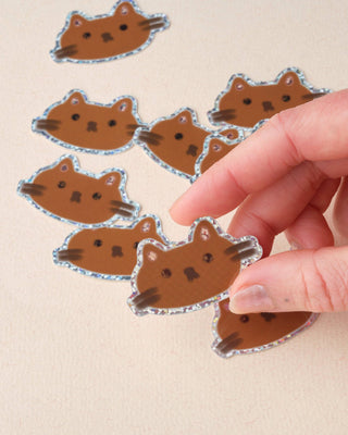 Brown Cat - Vinyl Sticker (Holographic)