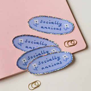 Socially Anxious - Vinyl Sticker (Glitter)