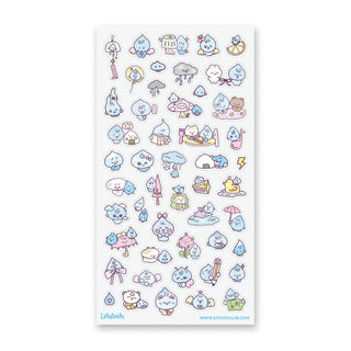 Kawaii Raindrops - Sticker Sheet