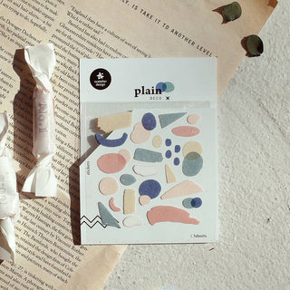 Plain.17: Cool Tone Shapes - Sticker Sheet (3 Pack)