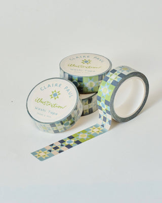 Blue Patchwork Star - Washi Tape