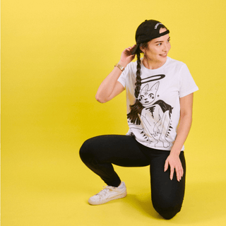 Angel Cat - White Staple Cut Tee-Shirt-Stash World