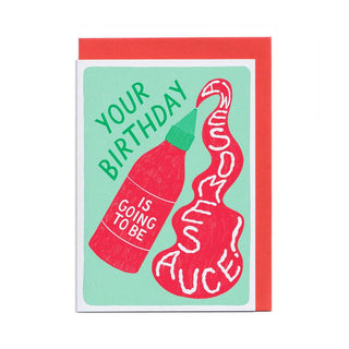 Awesomesauce Birthday - Greeting Card (Risograph)-Greeting Cards-Stash World