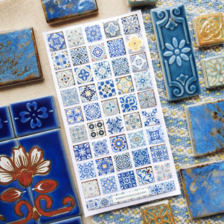 Azure Whimsy Tiles - Sticker Sheet-Sticker Sheets-Stash World