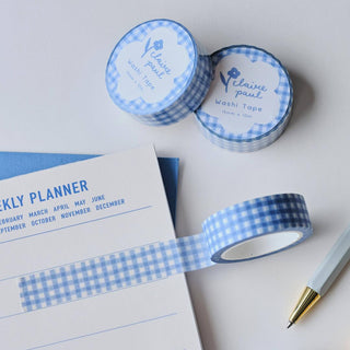 Blue Gingham - Washi Tape-Washi Tapes-Stash World
