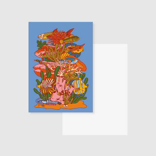 Bright Coral Fishies - Postcard-Postcards & Journal Cards-Stash World