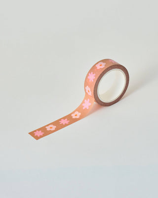 Brown and Pink Floral - Washi Tape-Washi Tapes-Stash World
