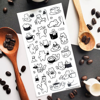 Caffeine Cats 2 - Sticker Sheet-Sticker Sheets-Stash World