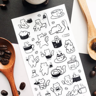 Caffeine Cats 2 - Sticker Sheet-Sticker Sheets-Stash World