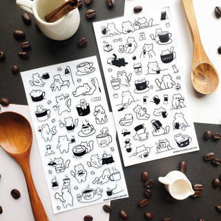 Caffeine Cats 2 - Sticker Sheet-Sticker Sheets-Stash World