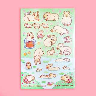 Capy Time - Vinyl Sticker Sheet-Sticker Sheets-Stash World