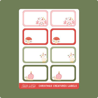 Christmas Creatures Lables - Sticker Sheet-Stash World