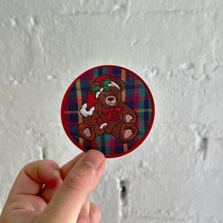 Christmas Teddy - Vinyl Sticker-Vinyl Stickers-Stash World