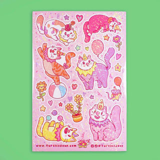 Clown Cats - Vinyl Sticker Sheet-Sticker Sheets-Stash World