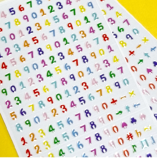 Colourful Numbers - Sticker Sheet (3D puffy)-Sticker Sheets-Stash World