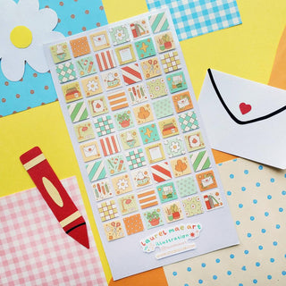 Cozy Desk Patchwork - Sticker Sheet-Sticker Sheets-Stash World