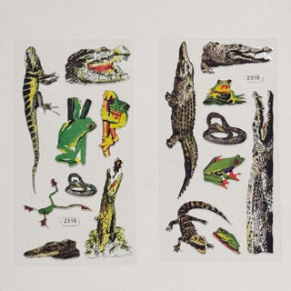 Crocodile and Frog Swamp Sticker Sheets Deadstock