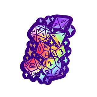 D20 D&D Dice - Vinyl Sticker (Holographic)-Vinyl Stickers-Stash World