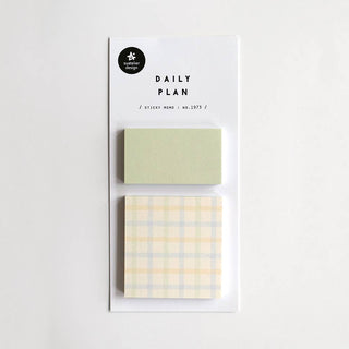 Daily Plan.59: Pale Gingham - Sticky Notes-Sticky Notes-Stash World