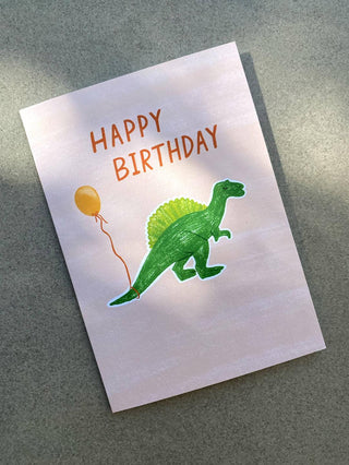 Dinosaur Happy Birthday - Greeting Card-Greeting Cards-Stash World