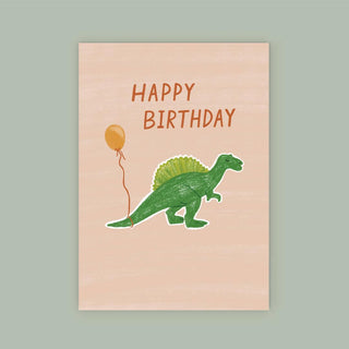 Dinosaur Happy Birthday - Greeting Card-Greeting Cards-Stash World