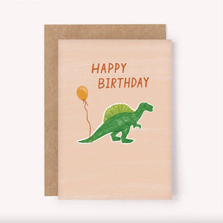 Dinosaur Happy Birthday - Greeting Card-Greeting Cards-Stash World