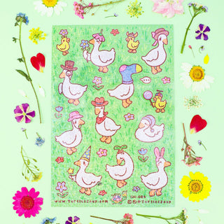 Ducks with Hats - Sticker Sheet-Sticker Sheets-Stash World