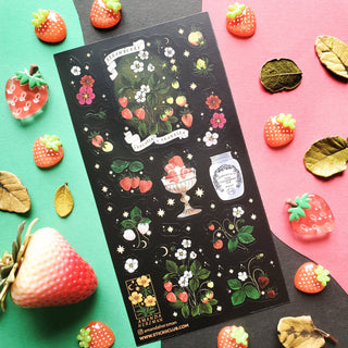 Enchanted Strawberry Botanical - Sticker Sheet-Sticker Sheets-Stash World