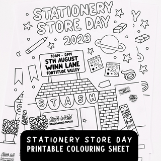 FREE PRINTABLE: Stationery Store Day Colouring