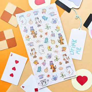 Fantastical Tea Party - Sticker Sheet-Sticker Sheets-Stash World