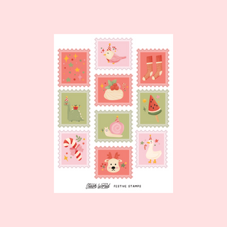 Festive Stamps - Sticker Sheet