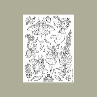 Flowers & Fairies Sticker Sheet - Stash Sticker Club-Stash World