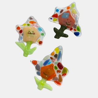 Flowers - Glass Wall Ornament-Desk Accessories-Stash World