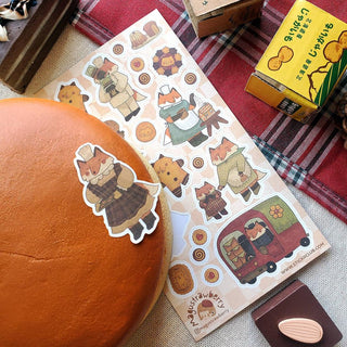 Fox Family Bakery - Sticker Sheet-Sticker Sheets-Stash World