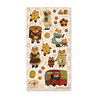 Fox Family Bakery - Sticker Sheet-Sticker Sheets-Stash World