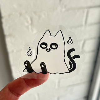 Ghost Cat - Clear Vinyl Sticker