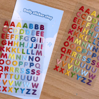 Glitter Drop A to Z - Sticker Sheet (3D puffy)-Sticker Sheets-Stash World