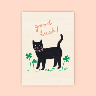Good Luck Black Cat - Greeting Card-Greeting Cards-Stash World