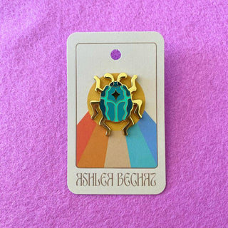 Green Beetle - Enamel Pin-Enamel Pins-Stash World