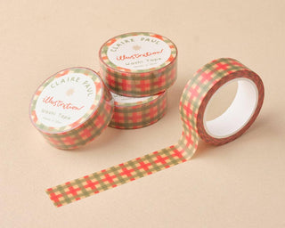 Green and Red Check - Washi Tape-Washi Tapes-Stash World