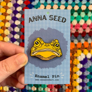 Gustav the Grumpy Toad - Enamel Pin-Enamel Pins-Stash World
