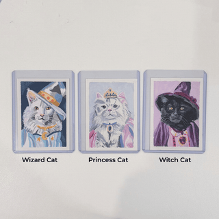 Hand Painted ACEO Cat Cards by Sue Yule Art