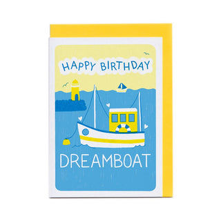 Happy Birthday Dreamboat - Greeting Card (Risograph)-Greeting Cards-Stash World
