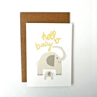 Hello Baby (Elephant) - Greeting Card-Greeting Cards-Stash World