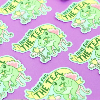 Here for the Tea Vinyl Sticker-Stash World