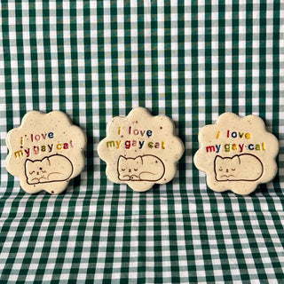 I Love My Gay Cat - Handmade Ceramic Magnet-Magnets-Stash World