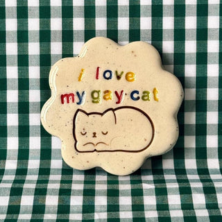 I Love My Gay Cat - Handmade Ceramic Magnet-Magnets-Stash World