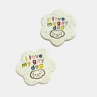 I Love My Gay Dog - Handmade Ceramic Magnet-Magnets-Stash World