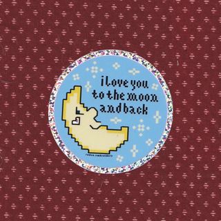 Moon and Back - Glitter Vinyl Sticker